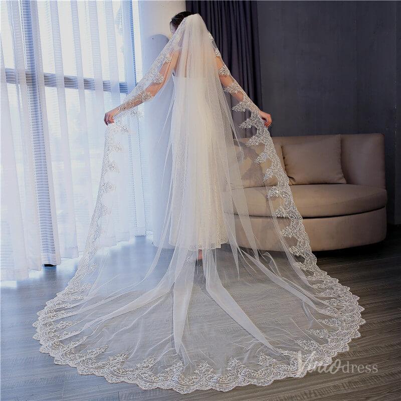 Cathedral Length Mantilla Veil Viniodress TS17154-Bridal Veil 2025 -Viniodress-Ivory-118''-