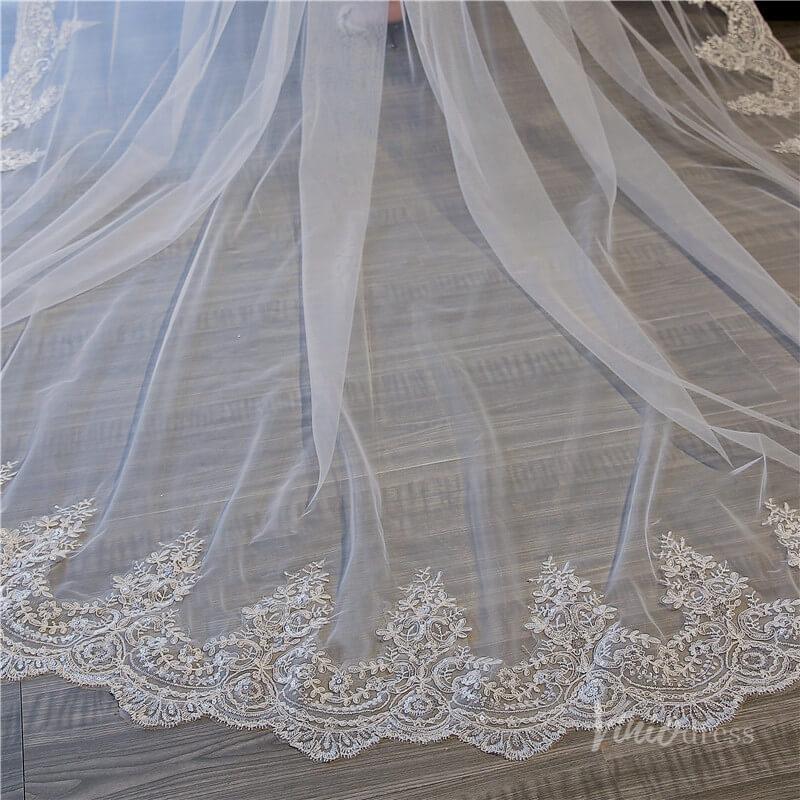 Cathedral Length Mantilla Veil Viniodress TS17154-Bridal Veil 2025 -Viniodress-Ivory-118''-
