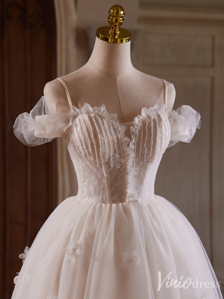 Champagne Beaded String Lace Homecoming Dresses Spaghetti Strap Graduation Dress BJ043-prom dresses 2025 -Viniodress-Champagne-Custom Size-