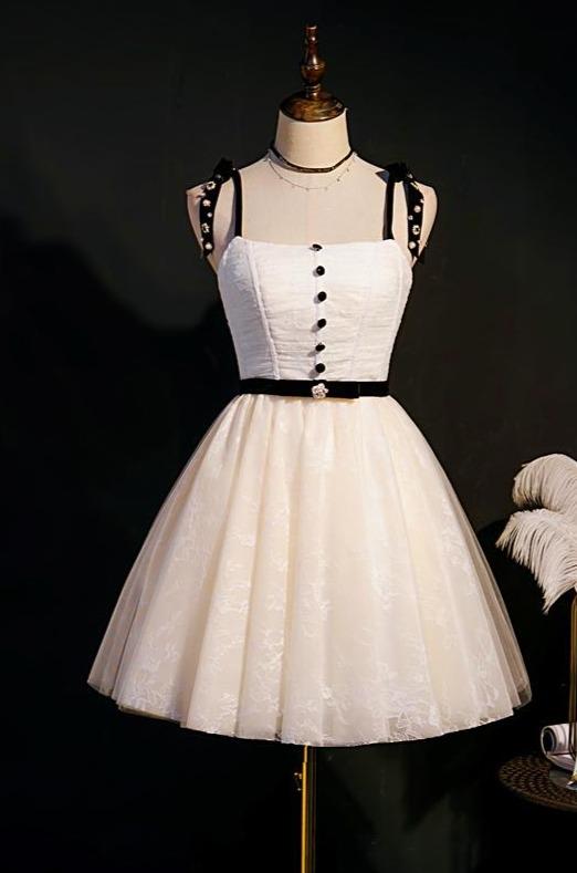 Champagne Lace Homecoming Dresses with Strap SD1366-Homecoming Dresses 2025 -VINIODRESS-US2-Champagne-