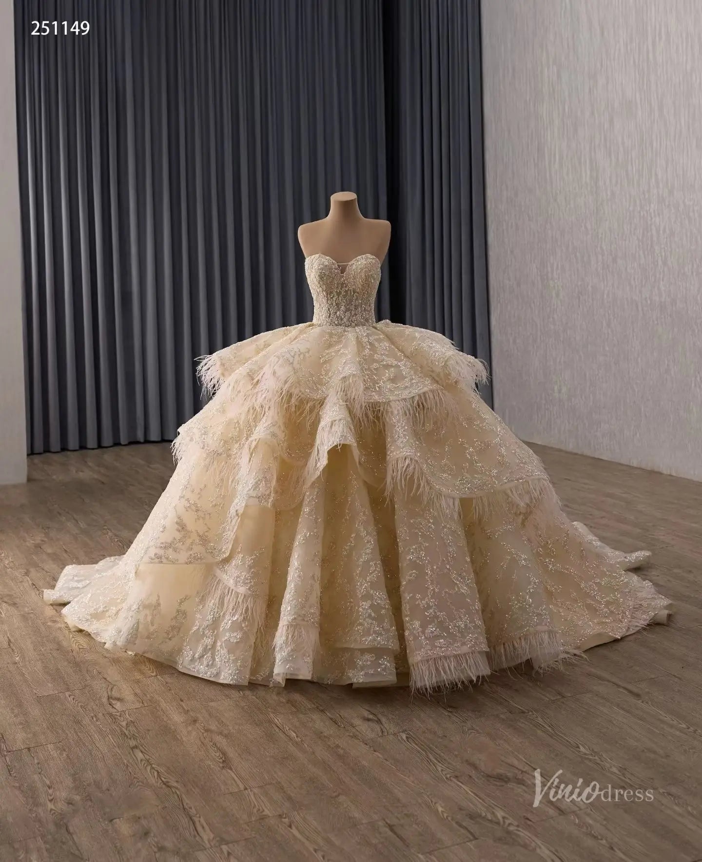 251149 80cm-Quinceanera Dresses 2026-Viniodress-Champagne-Custom Size – Add Measurements in Cart-