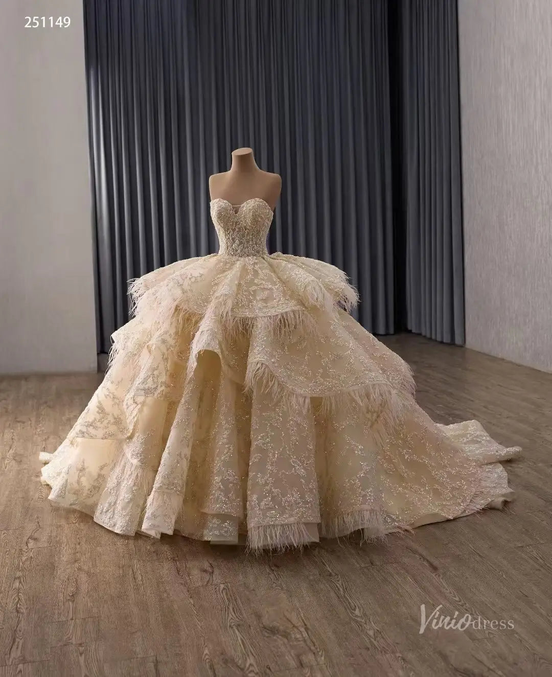 251149 80cm-Quinceanera Dresses 2026-Viniodress-Champagne-Custom Size – Add Measurements in Cart-
