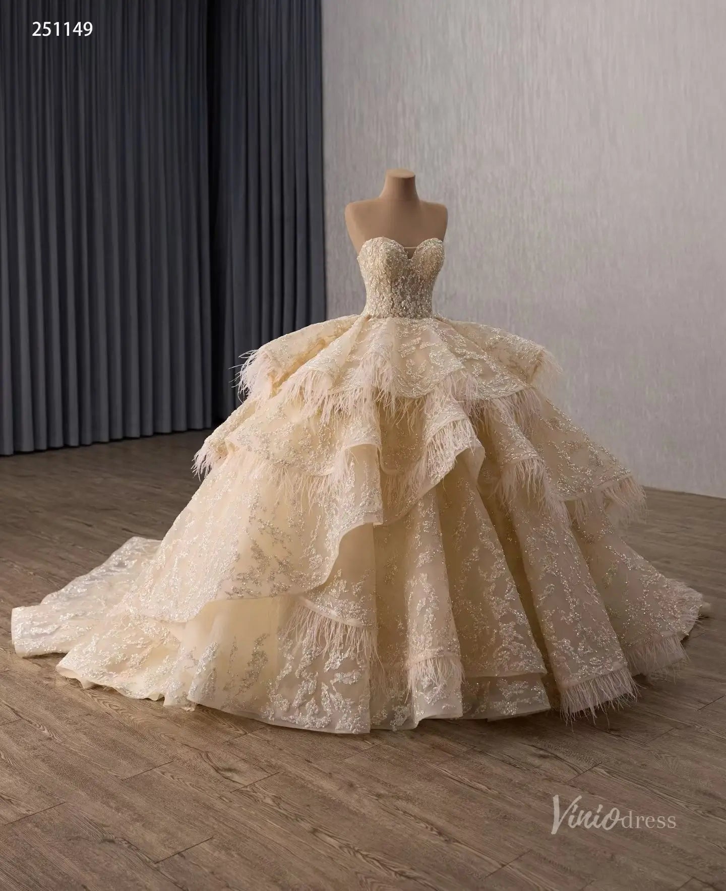 251149 80cm-Quinceanera Dresses 2026-Viniodress-Champagne-Custom Size – Add Measurements in Cart-