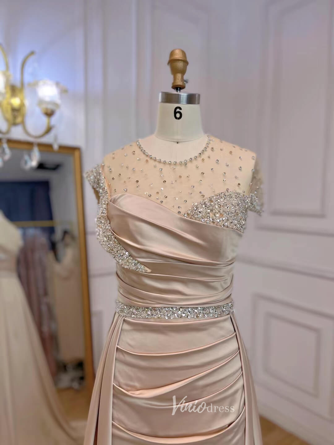 Champagne Sheath Mother of the Bride Dress Overskirt Evening Dresses 2 Viniodress Champagne Sheath Mother of the Bride Dress Overskirt Evening Dresses 2 Viniodress