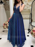 Cheap Glittery Mauve Long Prom Dresses with Bling FD1605-prom dresses-Viniodress-Navy Blue-Custom Size-Viniodress