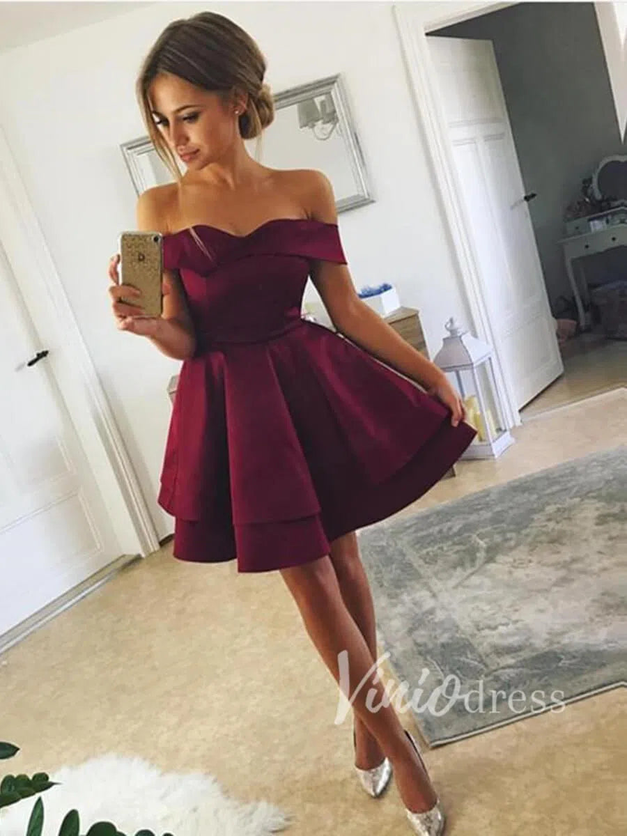 Short Prom Dresses 2025 Cheap Simple Maroon Homecoming Dresses Cocktail Party Dress SD1107-homecoming dresses-Viniodress-Burgundy-Custom Size-Viniodress