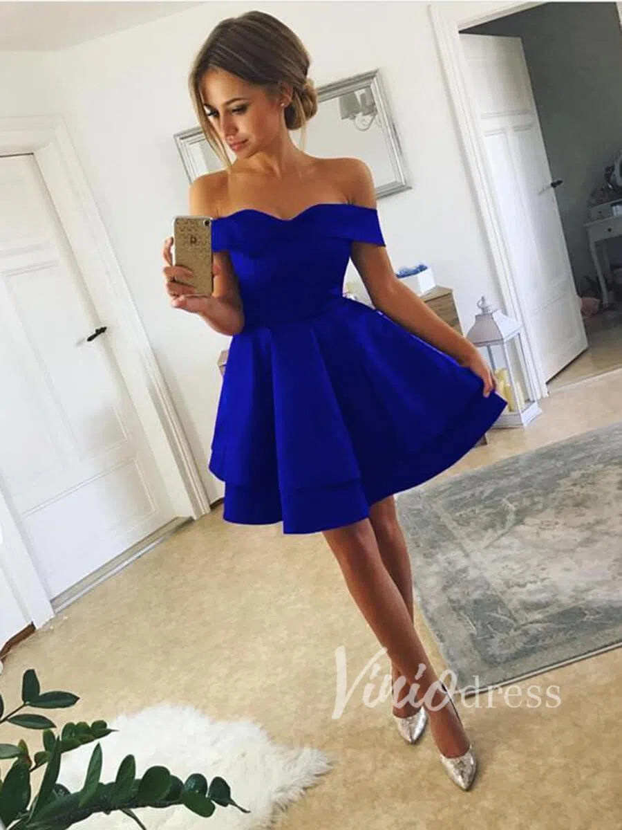 Short Prom Dresses 2025 Cheap Simple Maroon Homecoming Dresses Cocktail Party Dress SD1107-homecoming dresses-Viniodress-Royal Blue-Custom Size-Viniodress