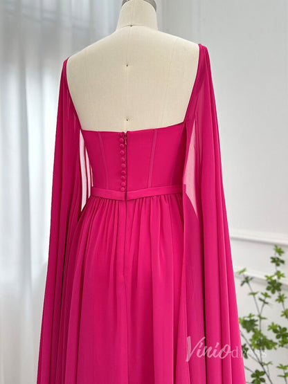 Chiffon Sheath Extra Long Sleeve Prom Dresses Mother of the Bride Dress AD1184-prom dresses 2025 -Viniodress-As Picture-US 2-