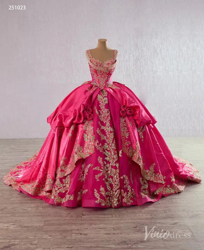 Cinderella Blue and Gold Quinceañera Dress with Overskirt and Rosettes – Style 251023-Quinceanera Dresses 2025 -Viniodress-Light Blue-Custom Size-