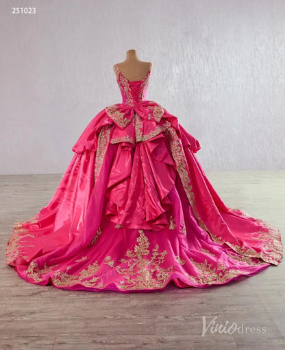 Cinderella Blue and Gold Quinceañera Dress with Overskirt and Rosettes – Style 251023-Quinceanera Dresses 2025 -Viniodress-Light Blue-Custom Size-