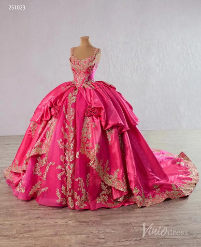 Cinderella Blue and Gold Quinceañera Dress with Overskirt and Rosettes – Style 251023-Quinceanera Dresses 2025 -Viniodress-Light Blue-Custom Size-