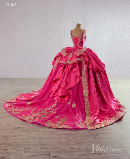 Cinderella Blue and Gold Quinceañera Dress with Overskirt and Rosettes – Style 251023-Quinceanera Dresses 2025 -Viniodress-Light Blue-Custom Size-