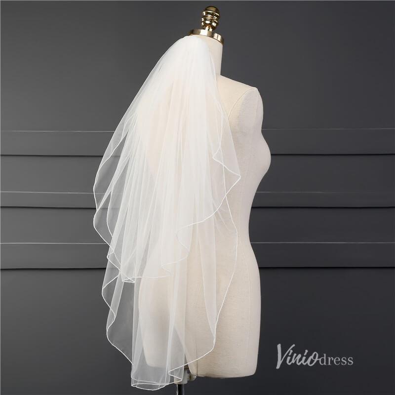 Classic 2 Tier Short Veil Viniodress-Bridal Veil 2025 -Viniodress-Ivory-