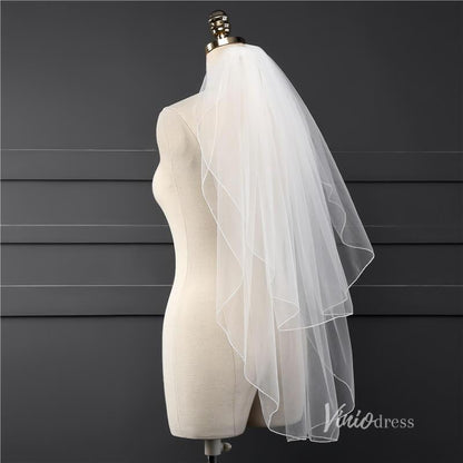Classic 2 Tier Short Veil Viniodress-Bridal Veil 2025 -Viniodress-Ivory-