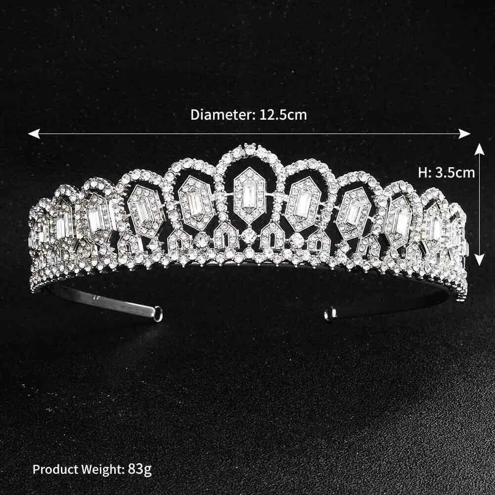 Classic and Vintage Crystal Tiaras for Bride AC1065-Headpieces 2025 -Viniodress-Silver-
