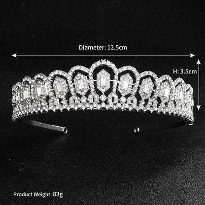 Classic and Vintage Crystal Tiaras for Bride AC1065-Headpieces 2025 -Viniodress-Silver-
