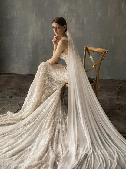Classic Cathedral Veils Spandex Bridal Veil AC1007-Bridal Veil 2025 -Viniodress-Ivory-