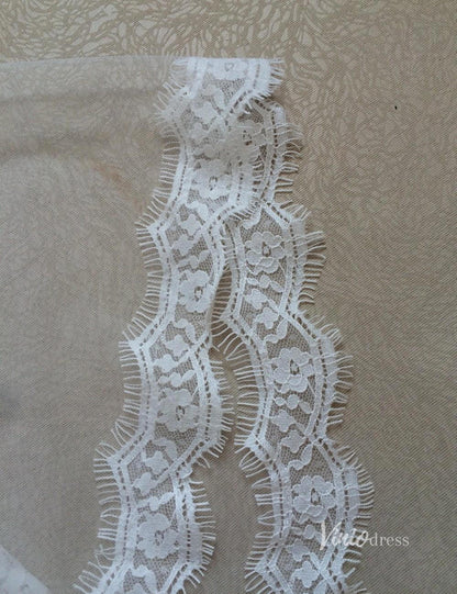 Classic One Tier Short Mantilla Veil Viniodress-Bridal Veil 2025 -Viniodress-Ivory-