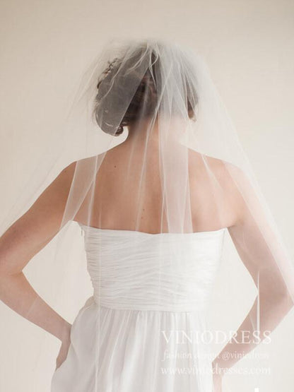 Classic Simple Cathedral Veil AC1214-Bridal Veil 2025 -Viniodress-Ivory-Cathedral/As Pictured-
