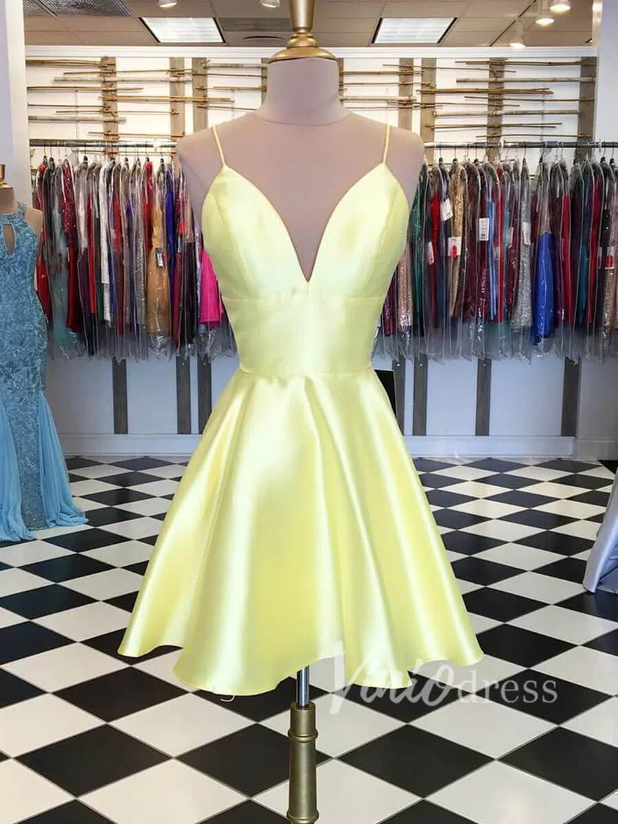 Classic Spaghetti Strap Homecoming Dresses with Pockets SD1161-Homecoming Dresses 2025 -Viniodress-Royal Blue-Custom Size-