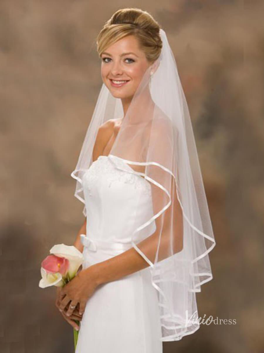 Classic Two Tier Short Veil Viniodress-Bridal Veil 2025 -Viniodress-Ivory-