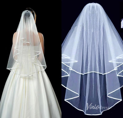 Classic Two Tier Short Veil Viniodress-Bridal Veil 2025 -Viniodress-White-