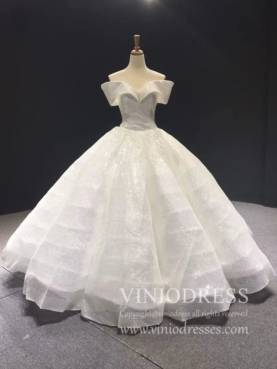 Classy and Vintage Ombre Sequin Ball Gowns Sparkly Quince Dresses FD1766 viniodress-prom dresses 2025 -Viniodress-Ivory-Custom Size-