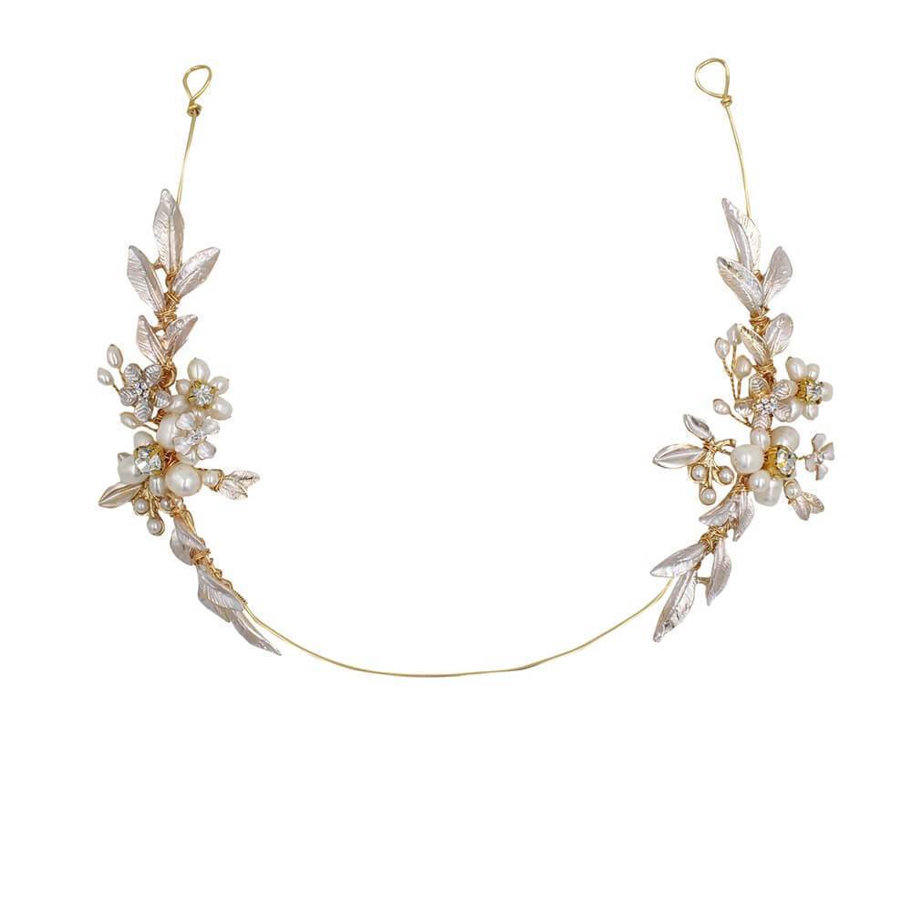 Classy Leaf and Pearl Headband AC1196-Headpieces 2025 -Viniodress-Headband-