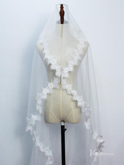 Classy Spanish Mantilla Veils Lace Bridal Veil Viniodress AC1309-Bridal Veil 2025 -Viniodress-Ivory-