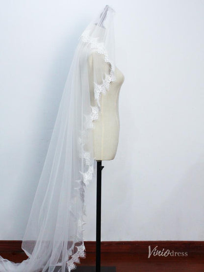 Classy Spanish Mantilla Veils Lace Bridal Veil Viniodress AC1309-Bridal Veil 2025 -Viniodress-Ivory-