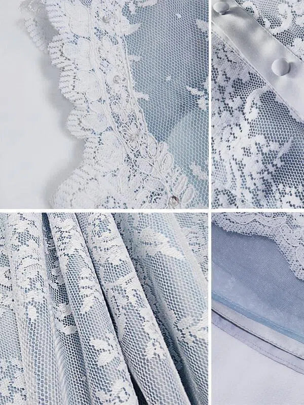 Collar Neck Light Blue Lace Homecoming Dresses SD1004-Homecoming Dresses 2025 -Viniodress-Light Blue-Custom Size-