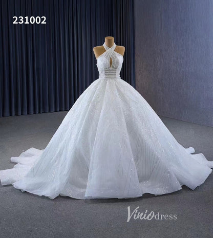 Convertible 2-piece Pearl Mermaid Wedding Dresses Pearl Ball Gowns 231002-wedding dresses 2025 -Viniodress-Ivory-Custom Size-
