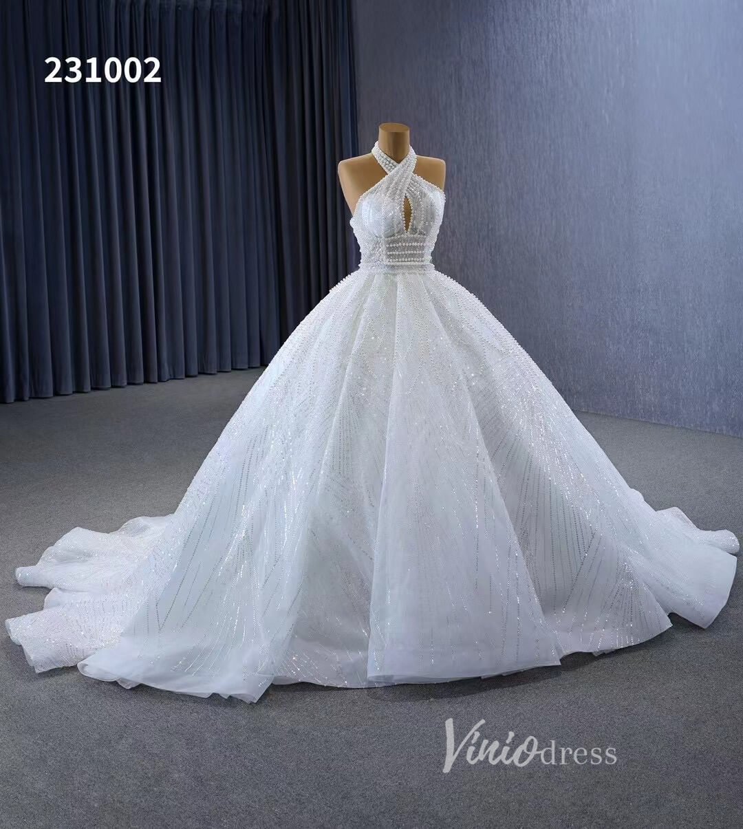 Convertible 2-piece Pearl Mermaid Wedding Dresses Pearl Ball Gowns 231002-wedding dresses 2025 -Viniodress-Ivory-Custom Size-