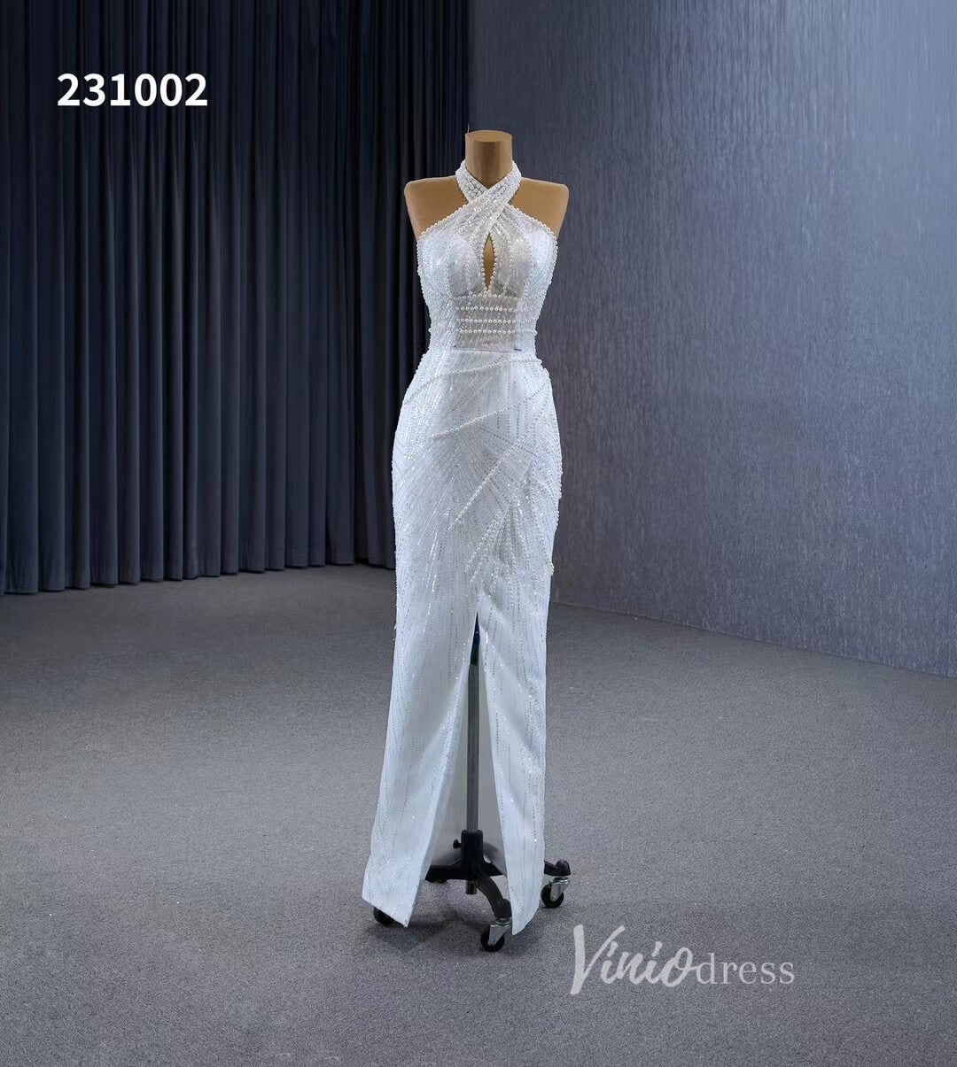 Convertible 2-piece Pearl Mermaid Wedding Dresses Pearl Ball Gowns 231002-wedding dresses 2025 -Viniodress-Ivory-Custom Size-