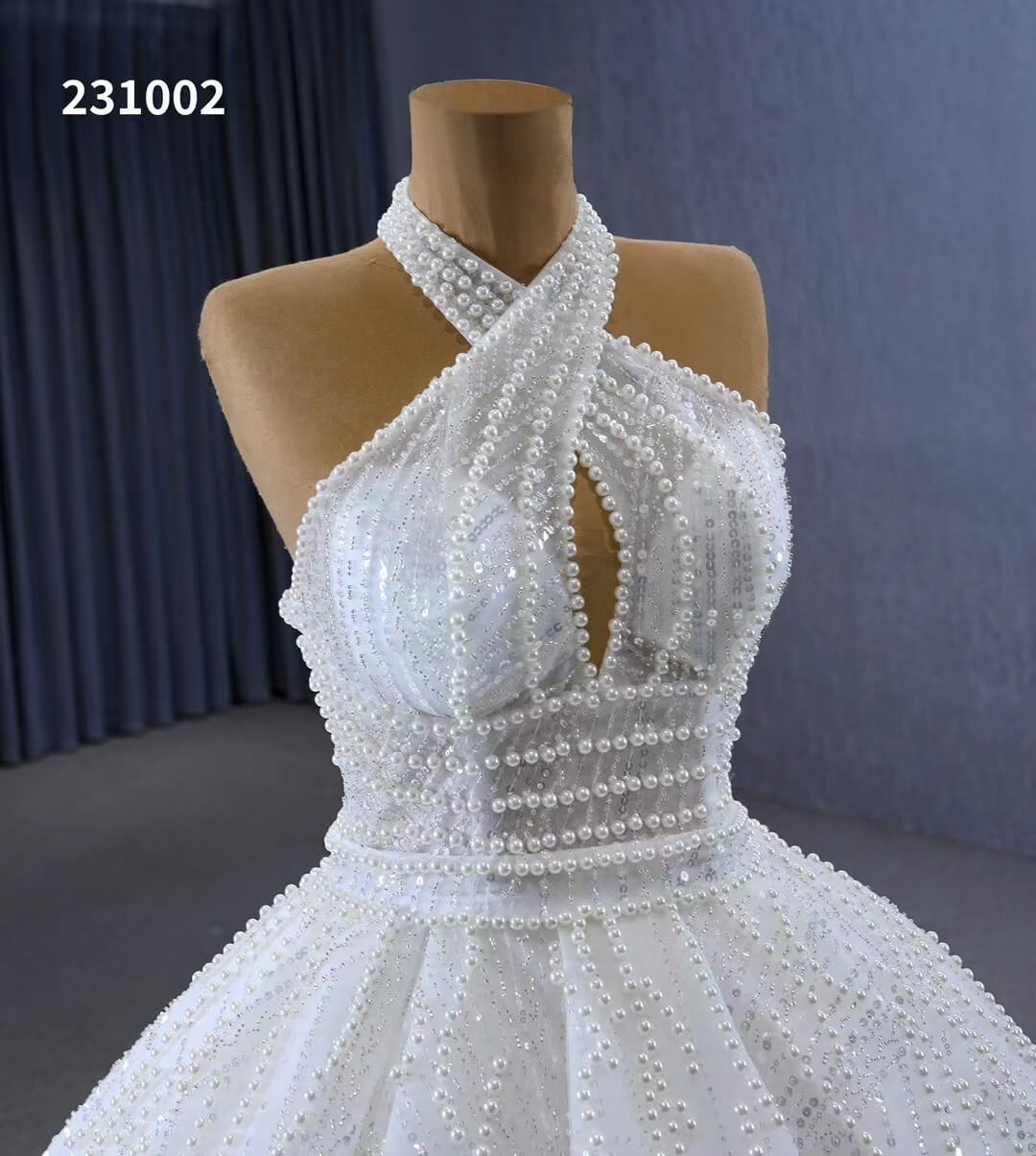 Convertible 2-piece Pearl Mermaid Wedding Dresses Pearl Ball Gowns 231002-wedding dresses 2025 -Viniodress-Ivory-Custom Size-