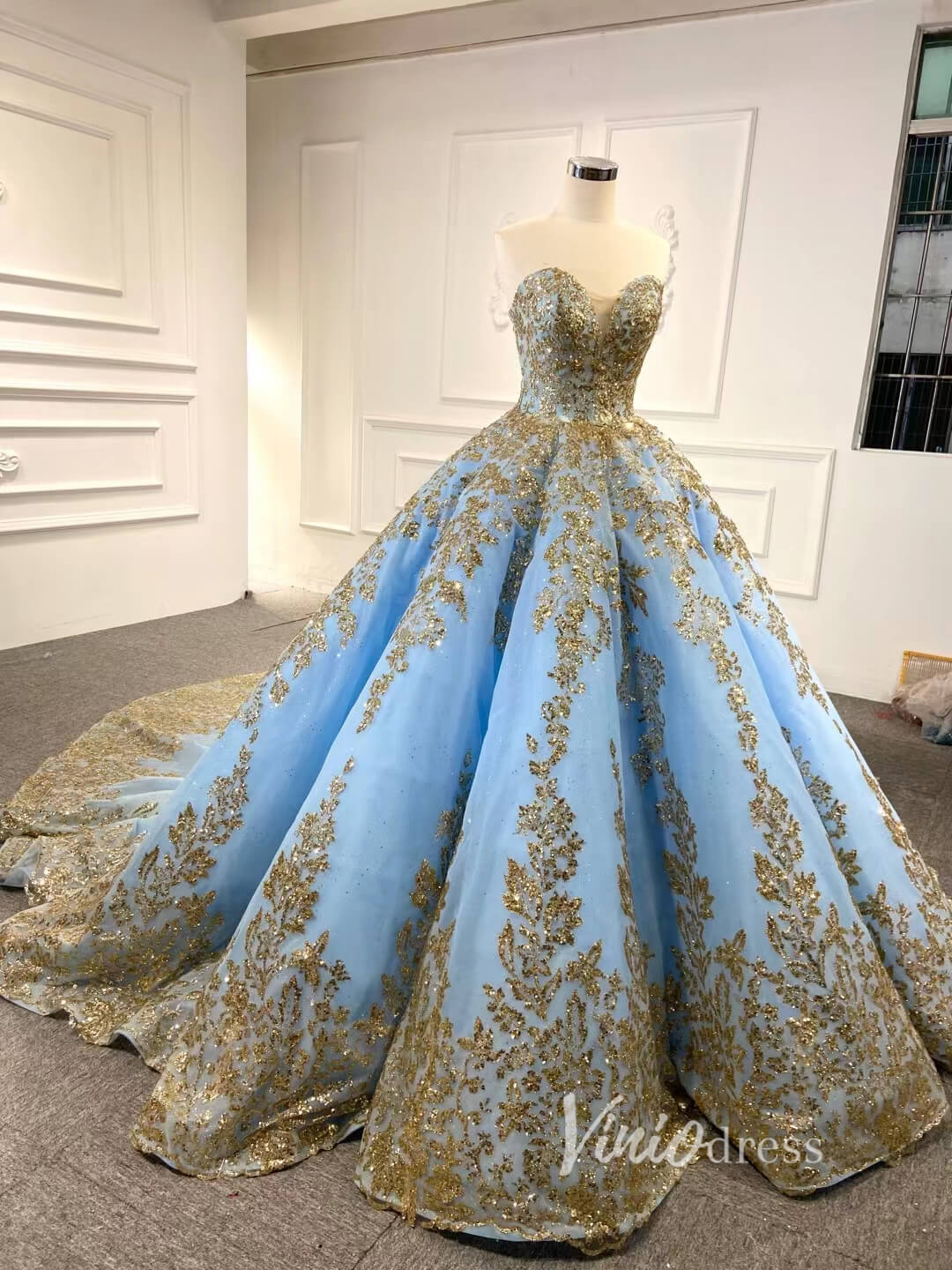 Convertible Blue Ball Gown Wedding Dress Removable Train Quinceanera D Viniodress Convertible Blue Ball Gown Wedding Dress Removable Train Quinceanera D Viniodress