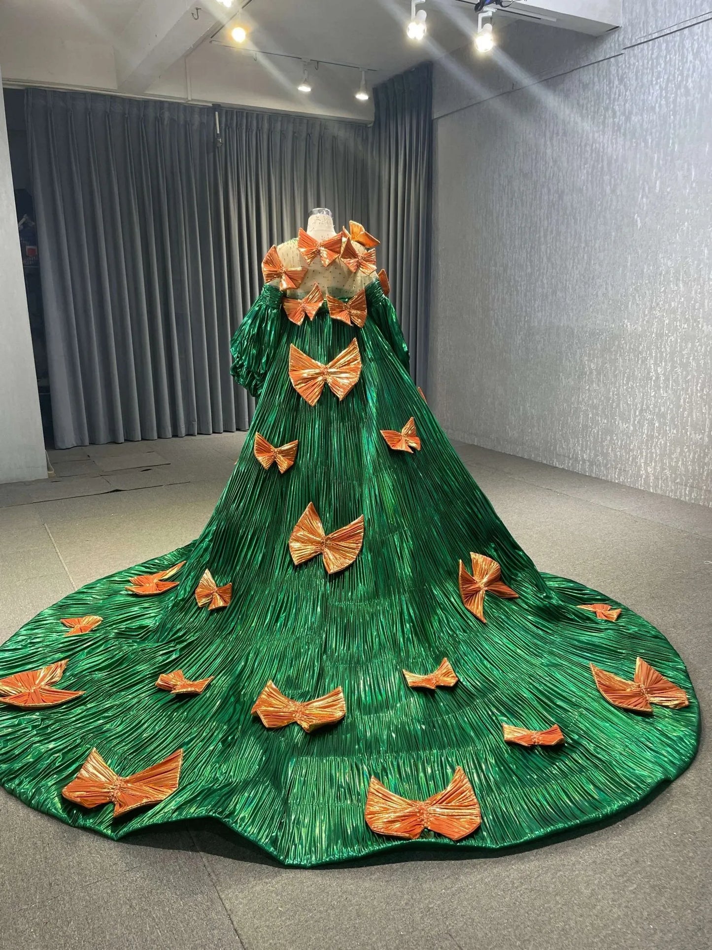 Convertible Peacock Pageant Dresses Detachable Cape Wedding Gown 67559-prom dresses 2025 -Viniodress-Blue-Custom Size-