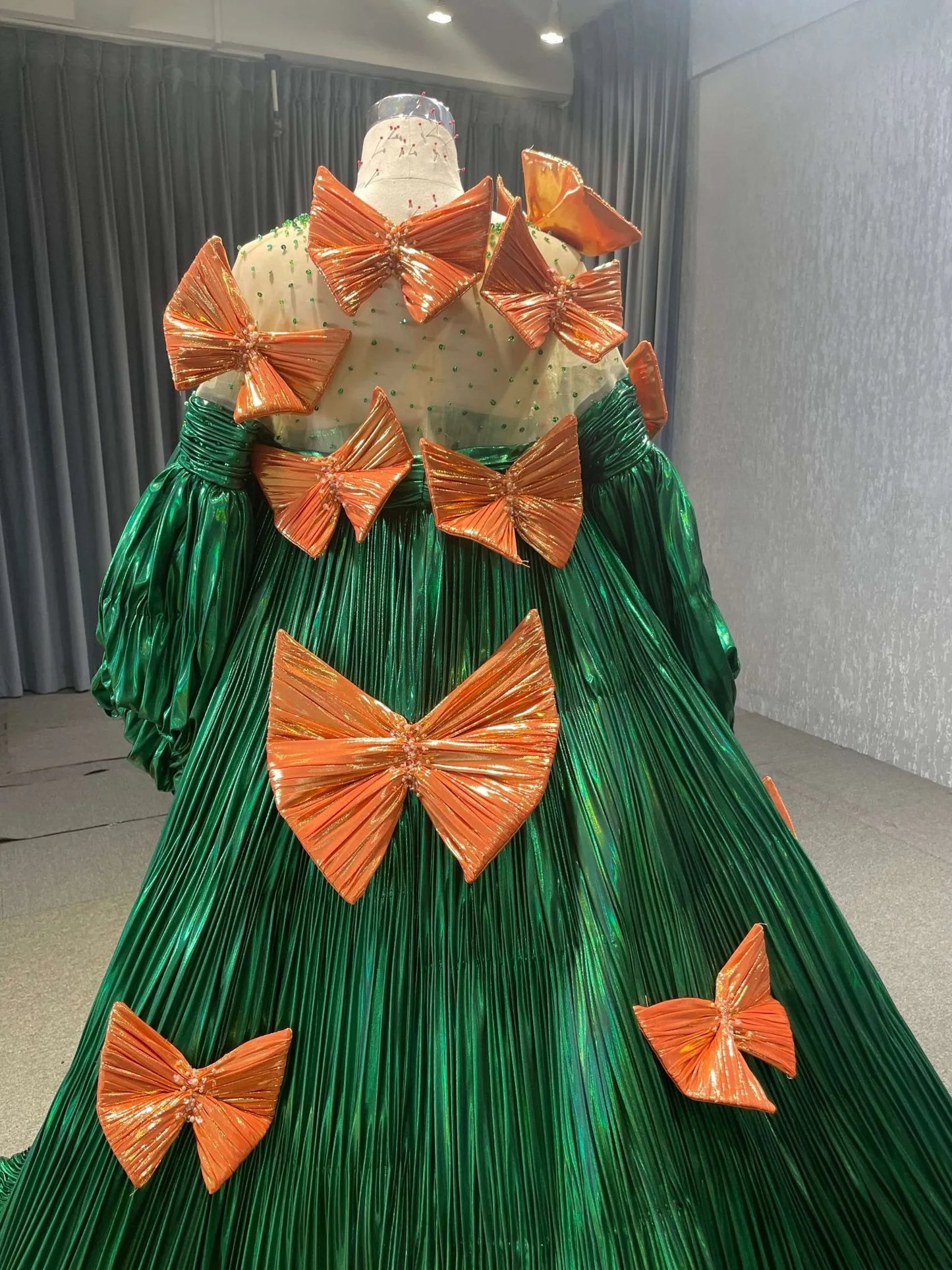 Convertible Peacock Pageant Dresses Detachable Cape Wedding Gown 67559-prom dresses 2025 -Viniodress-Blue-Custom Size-