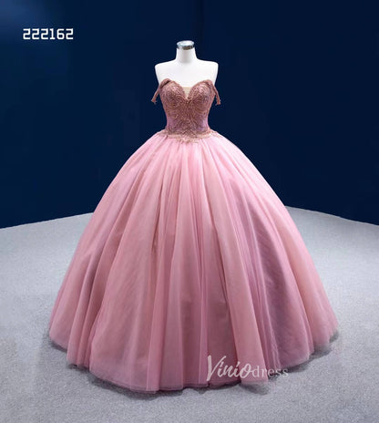 Convertible Pink Sweet 16 Dress Cinderella Ball Gown Debut Dresses 222162-Quinceanera Dresses 2025 -Viniodress-Pink-Custom Size-