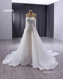 Convertible Wedding Dress with Removable Modest High Neck Bolero 241009-wedding dresses-Viniodress-Viniodress