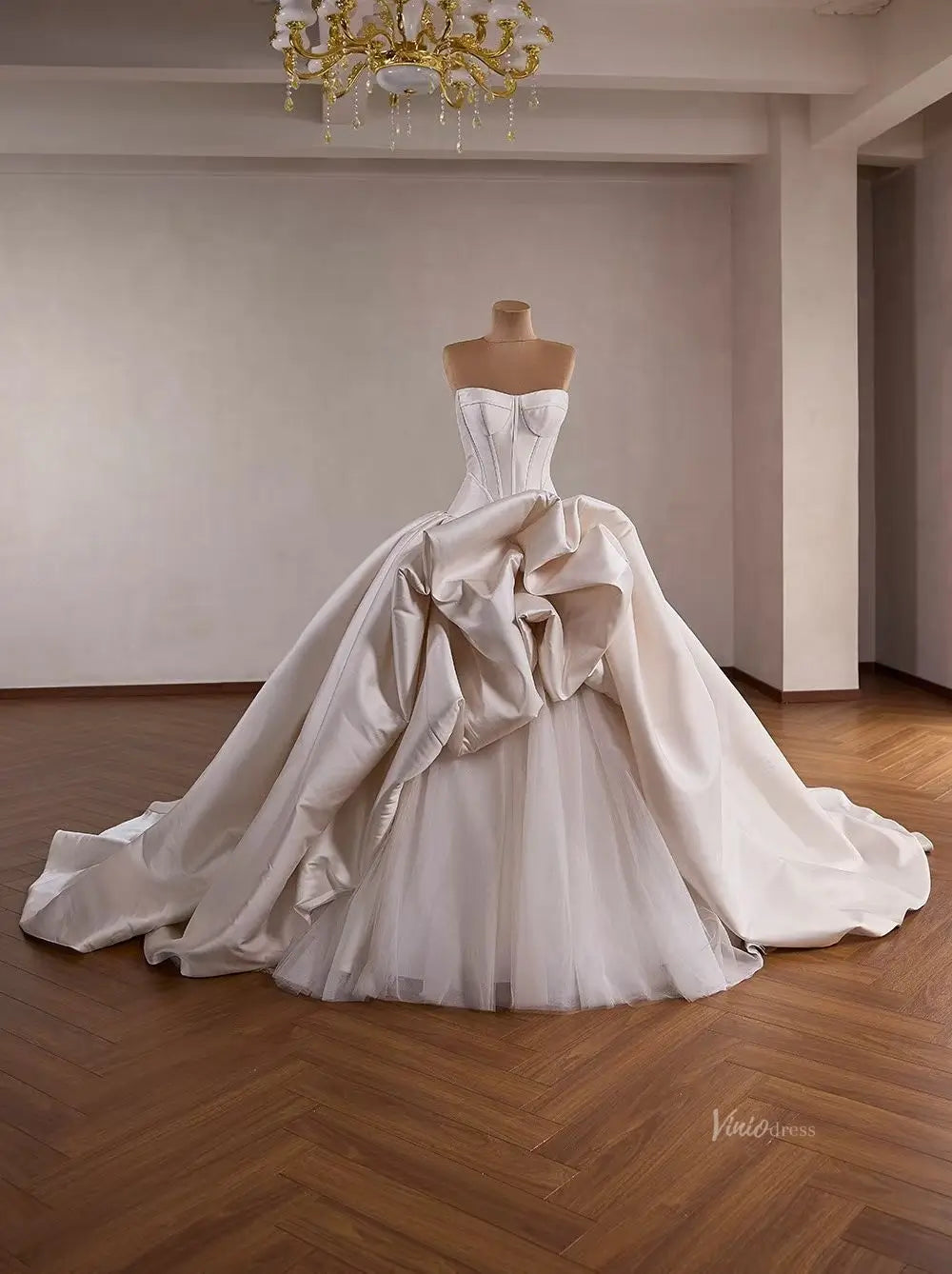 261048 1meter-wedding dresses 2026-Viniodress-Champagne-Custom Size – Add Measurements in Cart-