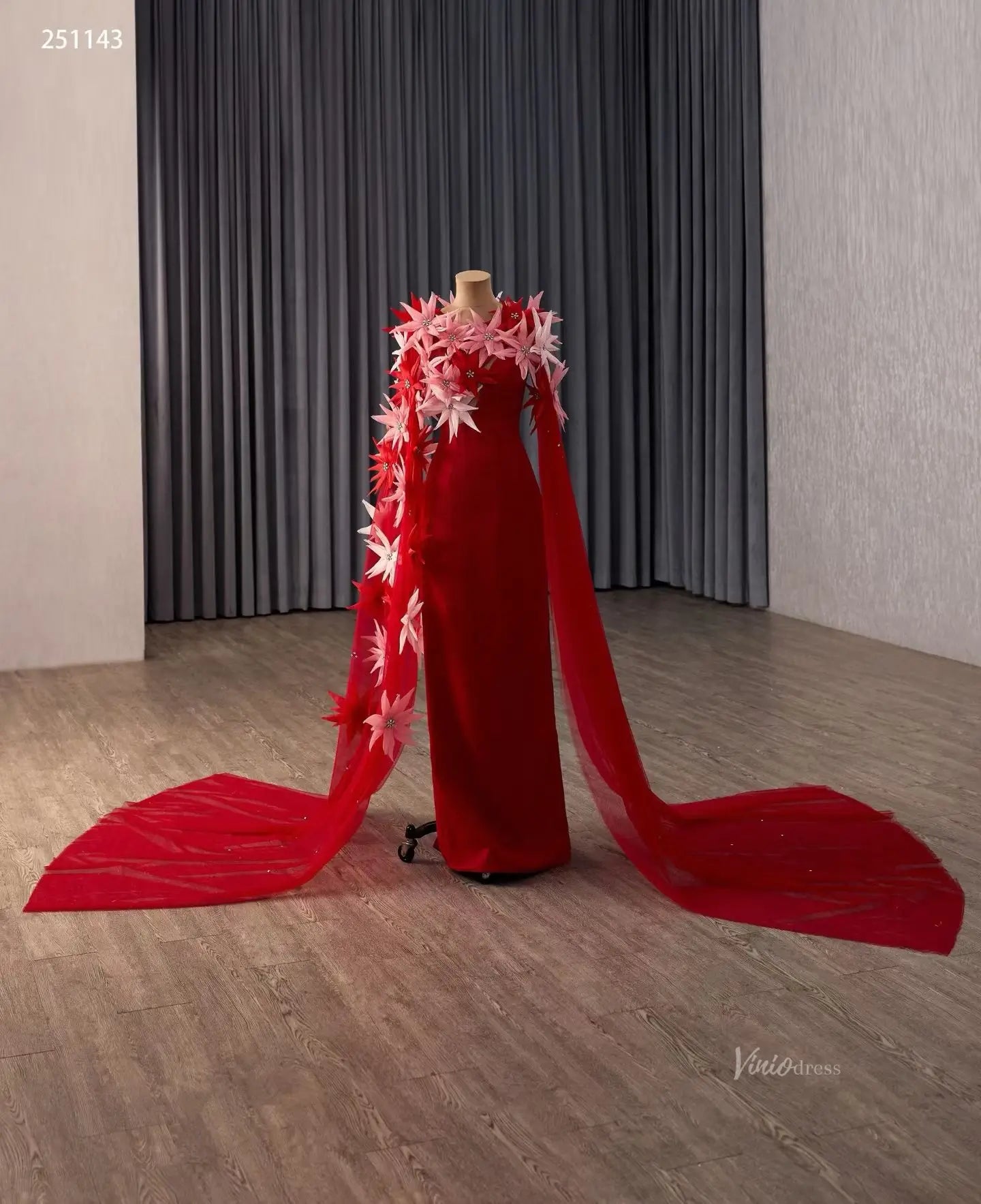 251143-Couture Gown 2026-Viniodress-Red-Custom Size – Add Measurements in Cart-