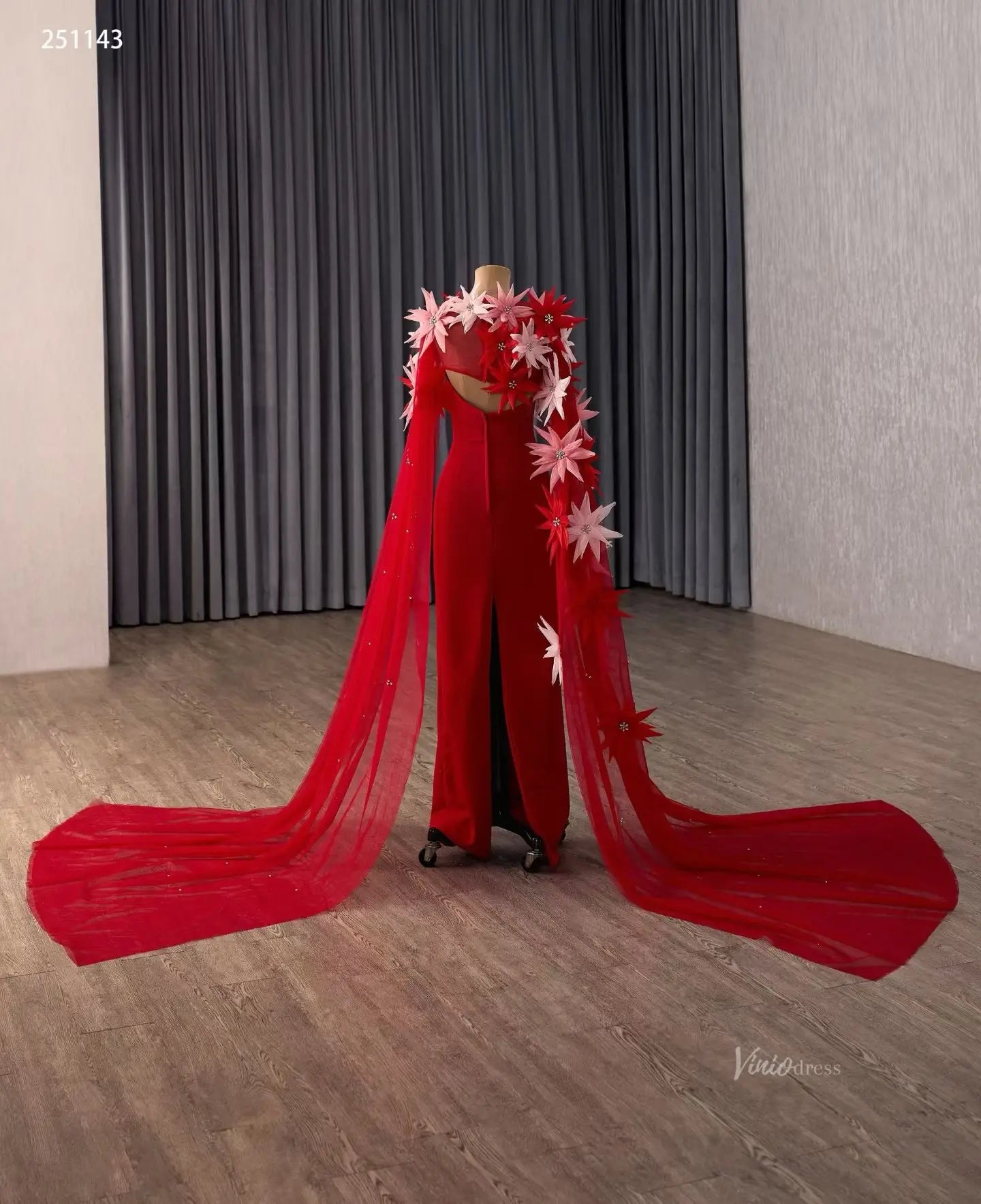 251143-Couture Gown 2026-Viniodress-Red-Custom Size – Add Measurements in Cart-