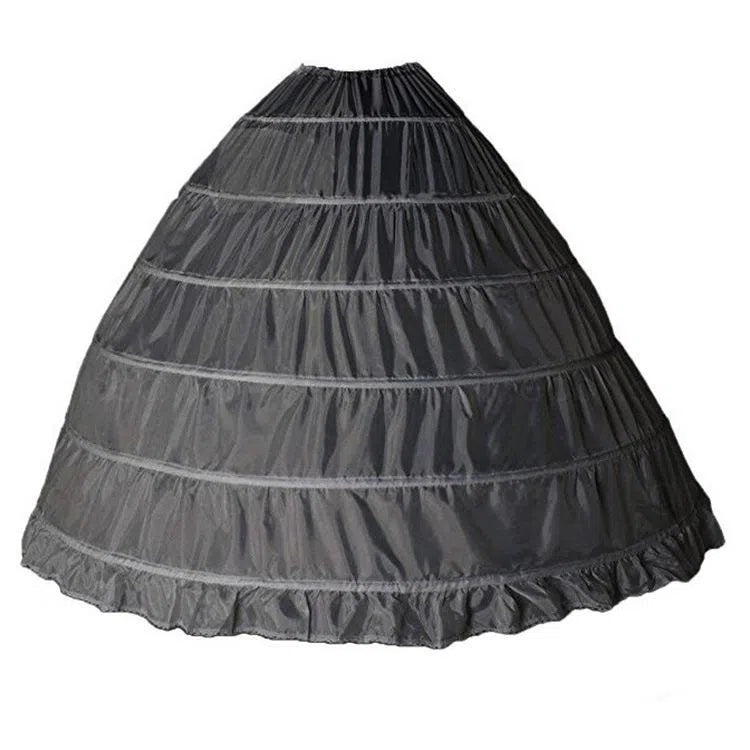 Crinoline 6 Hoops Petticoat for Ball Gown Princess Dresses AC1022-Petticoats 2025 -Viniodress-Black-