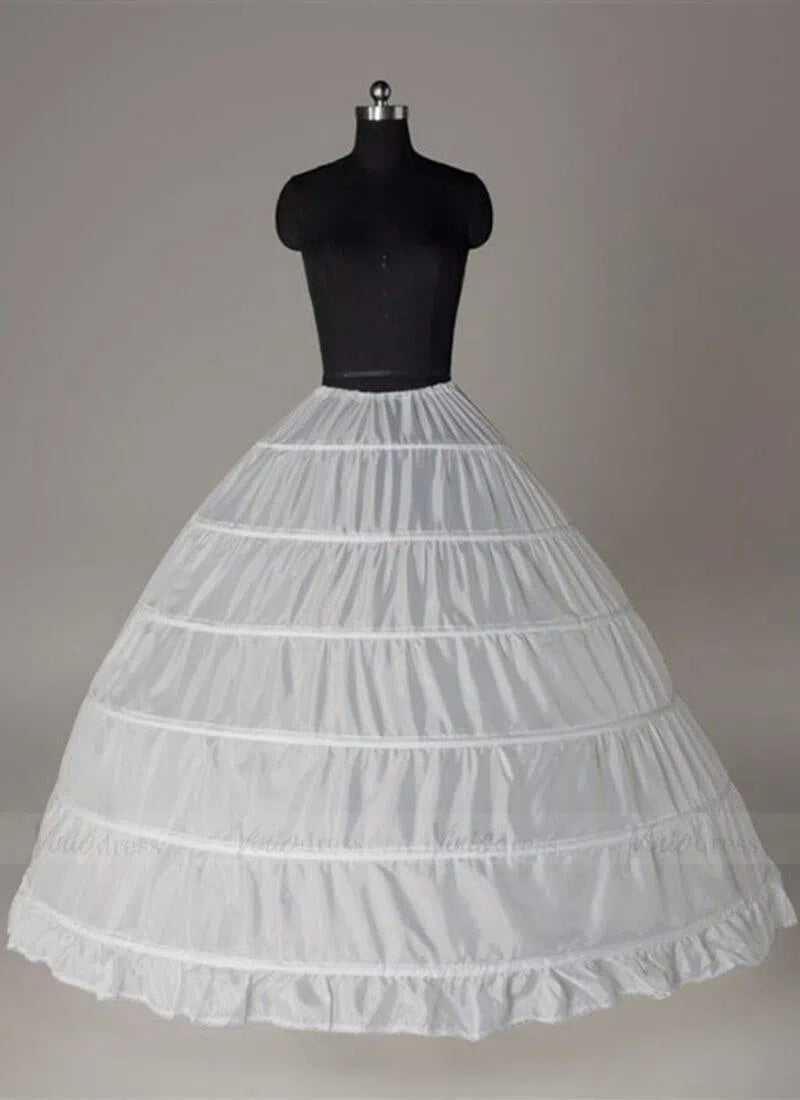 Crinoline 6 Hoops Petticoat for Ball Gown Princess Dresses AC1022-Petticoats 2025 -Viniodress-Ivory-