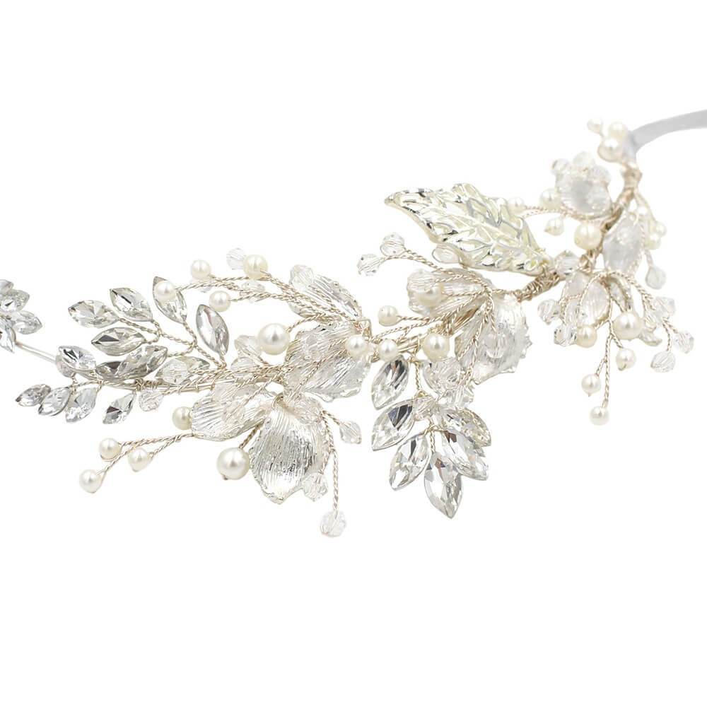 Crystal and Pearl Bridal Hair Vine AC1198-Headpieces 2025 -Viniodress-Headband-