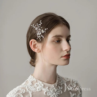 Crystal Scattered Sprig Hairpin Viniodress ACC1122-Headpieces 2025 -Viniodress-Silver-