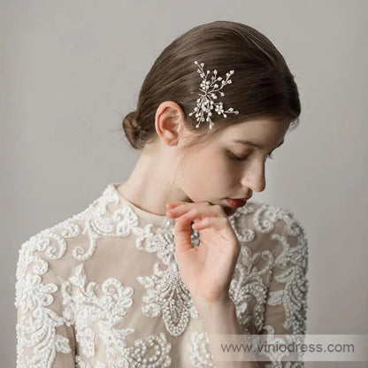 Crystal Scattered Sprig Hairpin Viniodress ACC1122-Headpieces 2025 -Viniodress-Silver-