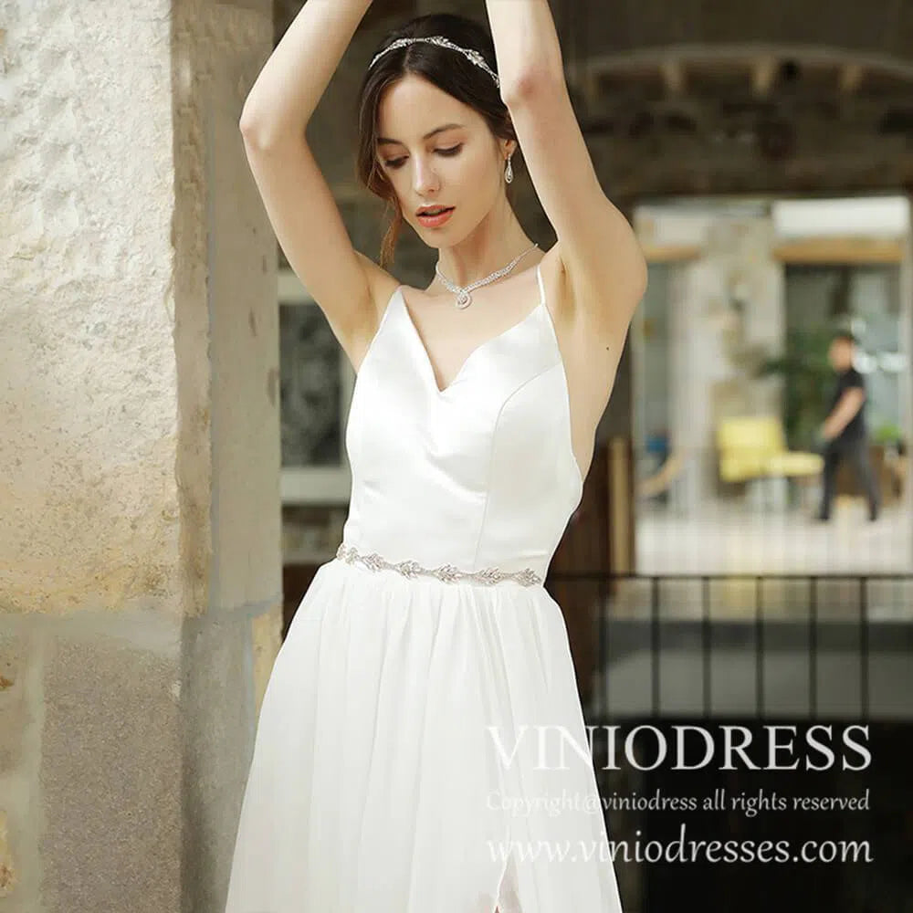 Crystal Spray Bridal Sash AC1031-Sashes & Belts 2025 -Viniodress-Rose Gold-