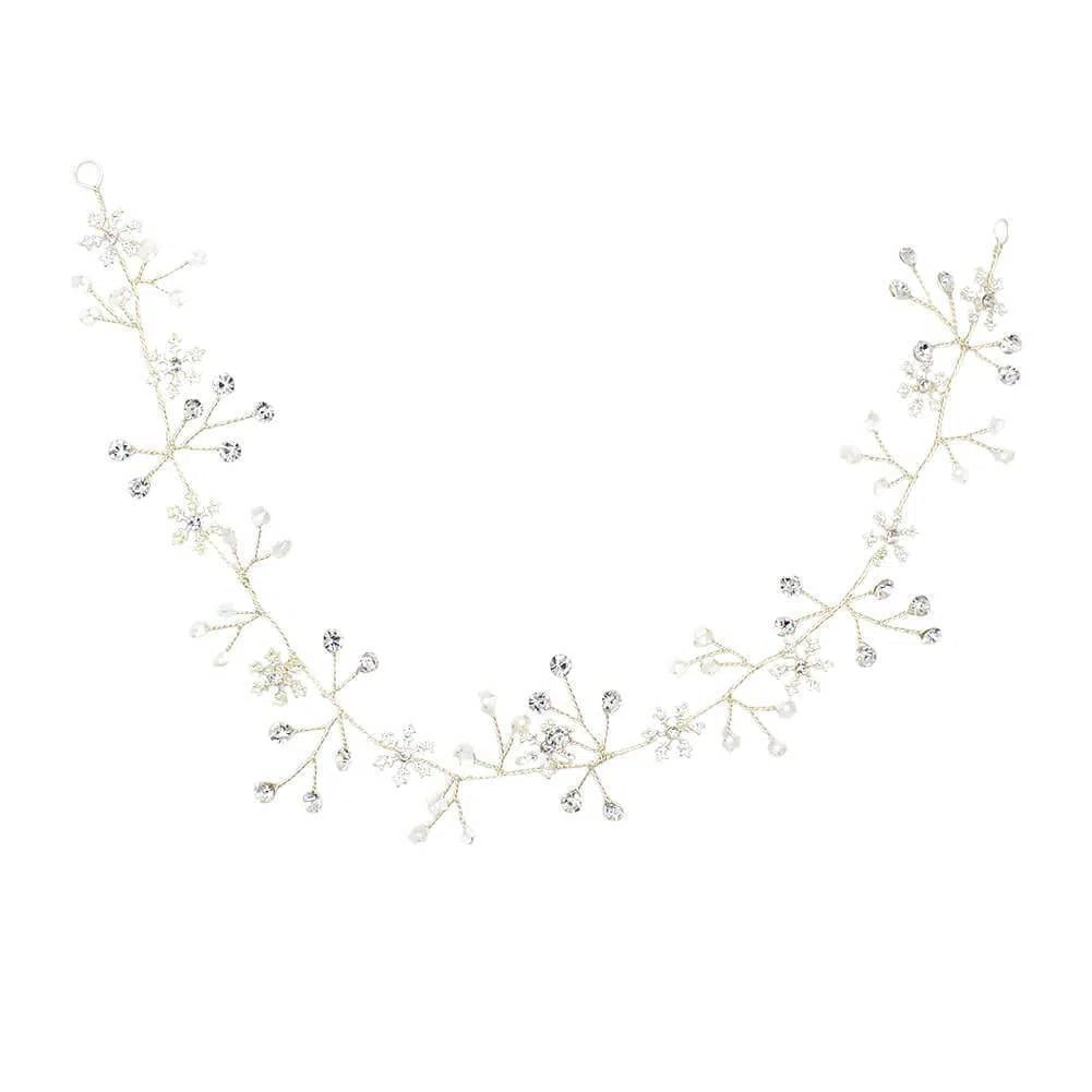 Crystal Sprig Bridal Headpiece Headband ACC1099-Headpieces 2025 -Viniodress-Silver-